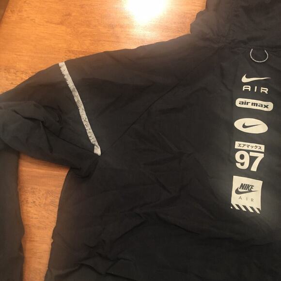 Nike Air Jacket Mens Small Hooded Anorak Air Max 97 Sportswear Vented Side Zips - Picture 13 of 15